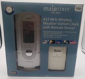 Mainstays 882066688022 Home 433 Mhz Wireless Weather Station Clock With Remote Sensor Nob