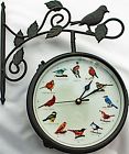 Mark Feldstein Associates Inc New Garden Decor Outdoor Singing Bird Clock Thermometer 2 In 1 789683020146