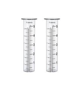 5lip Mateda 5 Inch Capacity Rain Gauge Glass Replacement Tube Lip Design Transparent