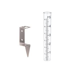 5guagew Mateda 757603823139 5 Inch Capacity Rain Gauge With 2 In 1 Stainless Steel Rack Holder Clear