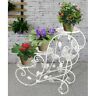 Mc0135bk Hlc Classic White Metal Butterfly Plant Stand Planter Holder