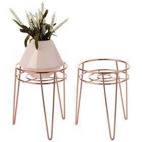 16136mdhs Mdesign Steel Modern 9 Inch Planter Stand Holder With Hairpin Legs - Display Indo