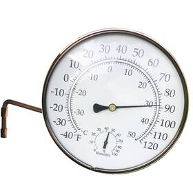 Measuretool 689826981375 Dial 6 Inch Brass Swivel Thermometer Indoor Outdoor With Large Display