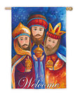 13s2594 Men Welcome Flag Vertical Evergreen Wise Garden