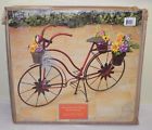 Metal Bicycle Planter Gerson Nib Red Distressed W Solar Light New 687293250277