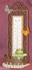 Metal Polystone Frog Butterfly Thermometer New 048419912088