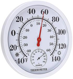 Miksus 783495222521 10.5 Inch New Premium Large Numbers Wall Thermometer Hygrometer Outdoor Indoor Wa