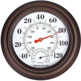 Miksus2021 Miksus 787269946057 8 Inch New Large Numbers Premium Steel Thermometer-hygrometer Indoor Outdoor Water R