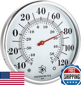 Miksus B0949h69yd 8.5inch Premium Steel Thermometer Indoor Outdoor Water Resistant Decorati