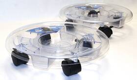 Misco 031462648370 14.5in Durable Clear Resin Plant Caddie With Locking Wheels 2 Pack