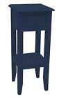 Tw-1497 Mission Plant Blue Hardwood Painted Stand