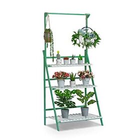 Monibloom 3-tier Hanging Plant Stand For Indoor Outdoor Bamboo Flower Pot
