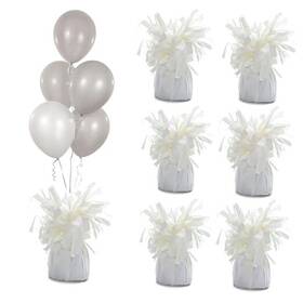 Moretreat M1406we Aluminum Foil Balloon Weights For Parties 6 Pcs - 0.31lb 140g White 6pcs
