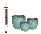 200-2495 Mtc Global Outdoors Diamond Planters Garden Treasures Metal Modern Wind