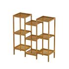 Multi-level Plant Stand Freestanding 9-tier Bamboo Shelf Indoor Outdoor