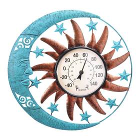 4862880 Mumtop 12.5 Inch Sun Moon Indoor Outdoor Thermometer Large Number Decorative Wall M