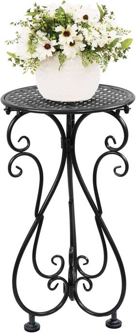 Nakupe 000512111821 Metal Plant Stand 17 Inch Tall Heavy Duty Flower Pot Single Planter Holder For