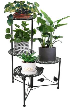 Nakupe 000512112040 Plant Stand Indoor Outdoor 3/4 Tier 30 Inch Tall Metal Flower Pot Holder
