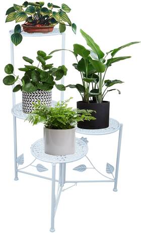Nakupe 000512112569 Plant Stand Indoor Outdoor 3/4 Tier 30 Inch Tall Metal Flower Pot Holder Shelves