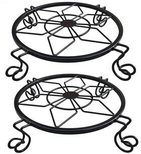 Neisrai 711494966056 Flower Pot Stand Heavy Duty 2 Pack Planter Holder Indoor Outdoor Home And Garde