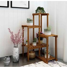 Next Shop Llc 427274500150 6 Tier Wood Plant Stand Holder Corner Flower Bonsai Display