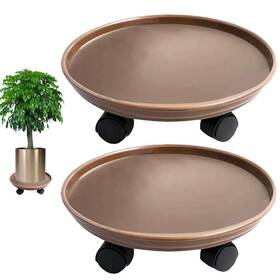 Ningxiang 345932236159 14 Inch Brown Plant Standplant Caddies With Wheels Heavy Duty Tray Trolley