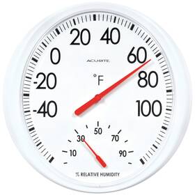 00324 Nobrand 13.5 Inch White Thermometer With Humidity Gauge Plastic Not Battery Powered