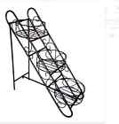 Novelty Plant Stand Folding Iron Three Baskets Durable Black Metal 834205031718