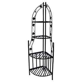 Oakland Living 730050025936 21 Inch Corner Plant Stand - Black