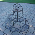 Oakland Living Semi Circle Flower Pot Display Stand 3 Shelf Iron Plant Patio Furniture 730050006775