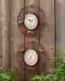 Oct-01363 Home Decor Inc Outdoor Clock Thermometer Set Metal Furniture Porch Desk Patio Wall Round 611051501363