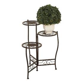80316919 Olivia & May 24 Inch Modern Metal Novelty Plant Stand Brown - And