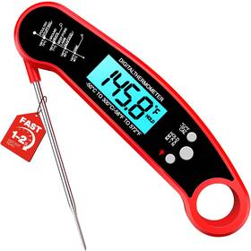 Onfiky Fm152 Meat Thermometer Digital Instant Read Food For Grilling Red