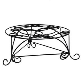 Ore International 854570018916 6.25-inch Mosaic Cast Metal Plant Stand Black