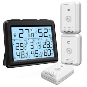 Oria 630128478193 Indoor Outdoor Thermometer Digital Hygrometer With 3 Wireless Se