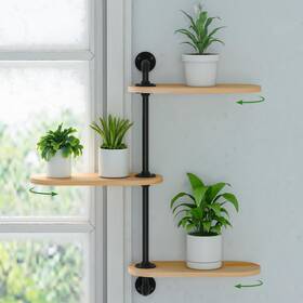 Otgalk 410462126906 Window Rotating Plant Shelf - 3-tier Wooden Indoor Stand 16 Inches For