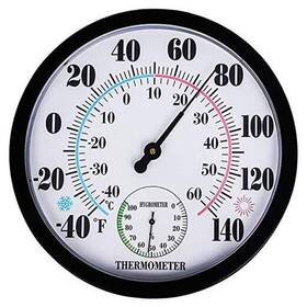 Outdoor Thermometer 190065898961 Indoor Hygrometer - Waterproof Hanging 10 Inch Black