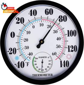 Outdoor Thermometer 445013293231 Indoor Hygrometer - Waterproof Hanging Wall Deco