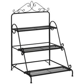 845-570bk Outsunny Plant Stands 37.5 Inch X23.5 X23.75x Indoor/outdoor Black Metal Stand