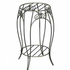Pan89176 Panacea Double Plant Stand With Finial 20 In. Black