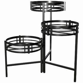 81635 Panacea Products Blk 3 Fold Plant Stand -81635