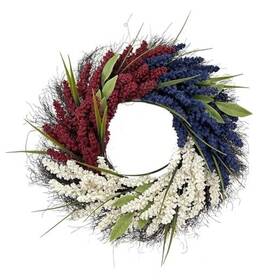 Pcalyr In01 4th Of July Wreath For Front Door 20 Inch Red White Blue Patriotic A
