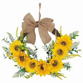 Pcalyr Win18 18 Inch Sunflower Wreath For Front Door Artificial Spring With Yellow02