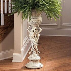 Ky9055 Pedestal Column Plant Stand Urn Antique Stone Home Garden Statue Sculpture Decor