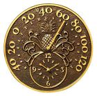 475125 Pineapple Clock - Id French Bronze Thermometer