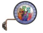 Pink Cloud Cat Gang Wall Mount Swivel Copper Dial Artful Outdoor Thermometer 706954223334