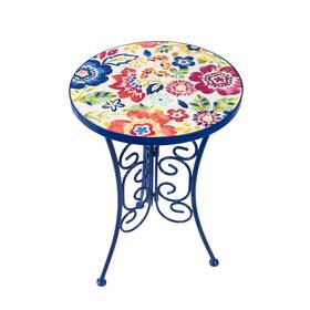 Pw55064248160pa Pioneer Woman Magic Meadows Ceramic Top Plant Stand Blue Floral