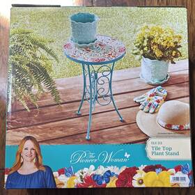 Pws5302134116100 Pioneer Woman Tile Top Plant Stand Folk Geo New In Box