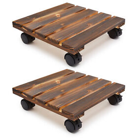 Plant Dolly With Wheels For Outdoor Patios 12 In Square Rolling Caddy 2 Pack