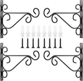 Plant Hanging Bracket 4 Pack Metal Hooks For 10 X 8.3in Black